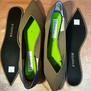 Rothy’s the point ballet flats portobello tan turtle cheetah sole classic sz 11